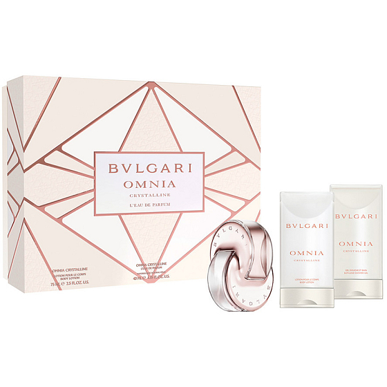 Bvlgari Omnia Crystalline Léau de Parfum parfémovaná voda 40 ml + tělové mléko 75 ml + sprchový gel 75 ml, pro ženy dárková sada