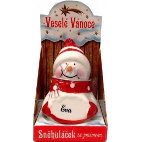 Nekupto Sněhuláček se jménem Eva Vánoční dekorace rozměr 8 cm