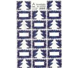 Arch Stromeček modrý vánoční samolepky na dárky 20 etiket 1 arch