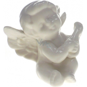 Anděl porcelánový s loutnou 8 cm