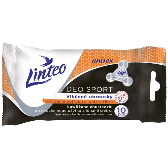 Linteo Deo Sport pro denní potřebu s ionty stříbra unisex vlhčené ubrousky 10 kusů