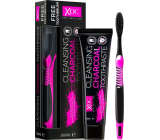 Xoc Charcoal Toothpaste zubní pasta s aktivním uhlím 100 ml + kartáček na zuby 1 kus