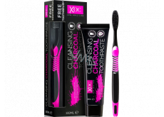 Xoc Charcoal Toothpaste zubní pasta s aktivním uhlím 100 ml + kartáček na zuby 1 kus