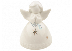 Anděl porcelánový bílý 8 cm na postavení