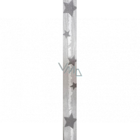 Ditipo Stuha látková s drátkem šedá s šedými hvězdičkami 3 m x 25 mm