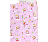 Zöwie Dárkový balicí papír 70 x 200 cm Bambini růžový - holčička na obláčku, v bruslích