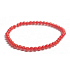 Korál Bamgbus červený náramek elastický přírodní kámen, kulička 4 mm / 16 - 17 cm
