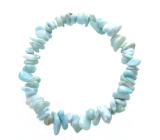 Larimar náramek elastický sekaný přírodní kámen 16 - 17 cm, kámen bájné Atlantidy