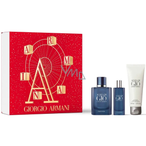 Giorgio Armani Acqua di Gio Profondo parfémovaná voda 40 ml + parfémovaná voda 15 ml miniatura + sprchový gel 75 ml, dárková sada pro muže