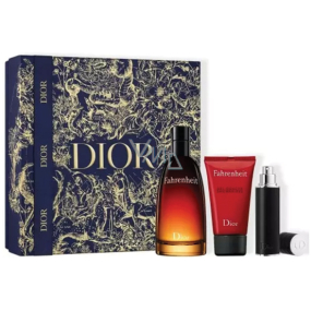 Christian Dior Fahrenheit toaletní voda 100 ml + toaletní voda 10 ml miniatura + sprchový gel 50 ml, dárková sada pro muže