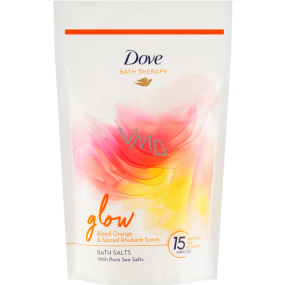 Dove Glow koupelová sůl s vůní červeného pomeranče a rebarbory 400 g