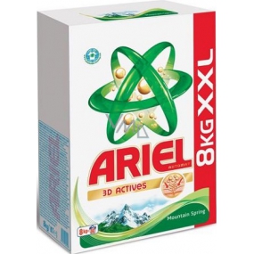 Ariel Mountain Spring 3D Actives prací prášek pro krásně čisté a voňavé prádlo bez skvrn 80 praček 8 kg