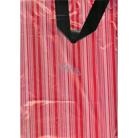 Press Igelitová taška 43 x 39 cm červený pruh s uchem 1 kus