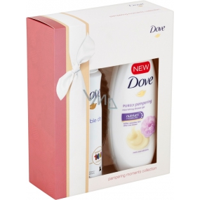 Dove Purely Pampering vyživující sprchový gel SG 250 ml + Invisible Dry antiperspirant sprej 150 ml, kosmetická sada