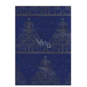 Ditipo Dárkový balicí papír 70 x 200 cm Vánoční Luxusní - tm.modrý zlaté ornamenty