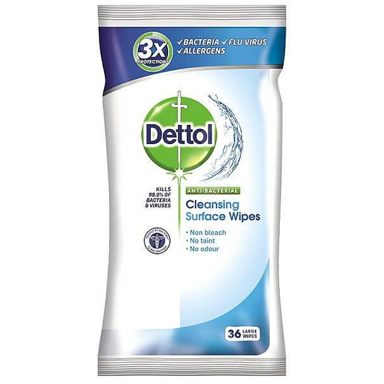 Dettol Antibakteriální čisticí ubrousky na povrchy 36 kusů