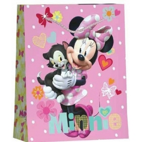 BSB Luxusní dárková papírová taška 32,4 x 26 x 12 cm Disney Minnie s kocourem DT L