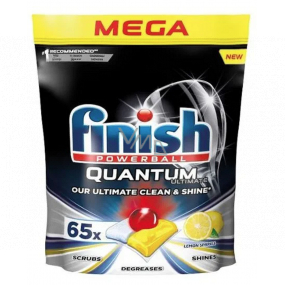 Finish Quantum Ultimate Lemon tablety do myčky, chrání nádobí a sklenice, přináší oslnivou čistotu, lesk 65 kusů