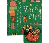 Nekupto Dárkový balicí papír vánoční 70 x 200 cm Zelený s nápisem Merry Christmas