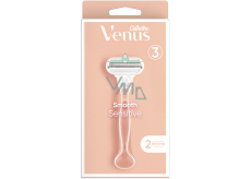 Gillette Venus Smooth Sensitive holicí strojek se 3 břity + náhradní hlavice 2 kusy pro ženy