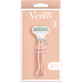 Gillette Venus Smooth Sensitive holicí strojek se 3 břity + náhradní hlavice 2 kusy pro ženy