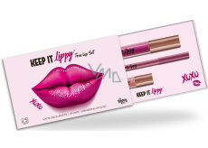 Keep it Lippy Trio Lip Set Pink matná rtěnka 3,5 ml + tužka na rty 0,2 g + třpytivý lesk na rty 1,9 ml, kosmetická sada pro ženy
