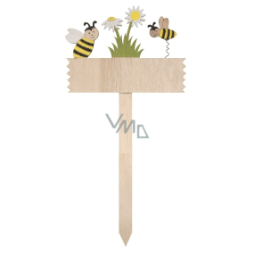 Včelka dřevěná cedulka 16 x 40 cm