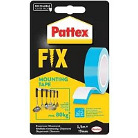 PATTEX Fix oboustranná extra silná lepicí montážní páska, nosnost 80 kg, 1,5 m × 19 mm