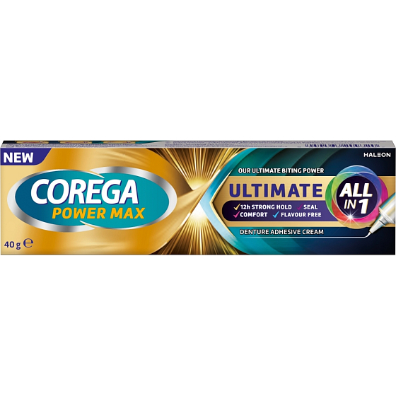 Corega Power Max Ultimate All in One krém na fixaci zubních náhrad, 40 g