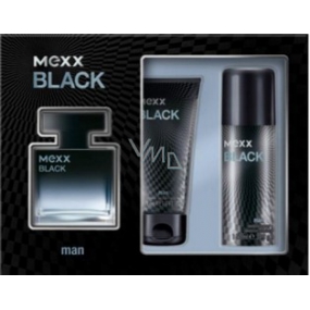 Mexx Black Man toaletní voda 30 ml + sprchový gel 50 ml + deodorant sprej 50 ml, dárková sada