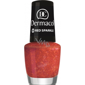 Dermacol Nail Polish with Effect lak na nehty s efektem 05 Red Sparkle 5 ml
