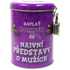 Nekupto Pokladnička na pokuty Zaplať pokutu za naivní představy o mužích 10,5 x 7,5 cm 1 kus