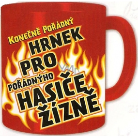 Nekupto Dárky s humorem Hrnek maxi Konečně pořádný hrnek pro hasiče žízně 0,8 l