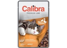 Calibra Premium Kachna s kuřecí příchutí kompletní krmivo pro kočky kapsa 100 g