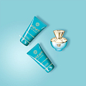 Versace Dylan Turquoise toaletní voda pro ženy 50 ml + tělový gel 50 ml + sprchový gel 50 ml, dárková sada pro ženy
