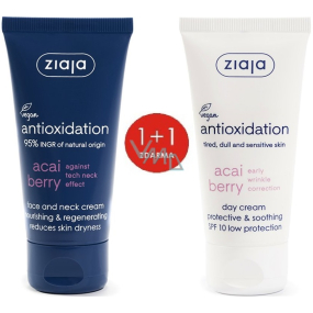 Ziaja Acai Berry SPF 10 ochranný, zklidňující denní pleťový krém 50 ml + Acai Berry vyživující regenerační krém na obličej a krk 50 ml, duopack