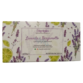 Iteritalia Levandule a bergamot rostlinné mýdlo 3 x 125 g, dárková sada