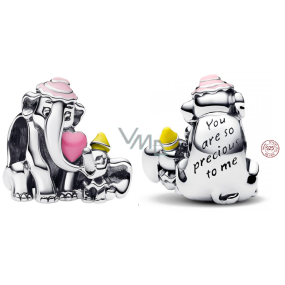 Charm Sterlingové stříbro 925 Disney Dumbo a maminka, korálek na náramek pohádka
