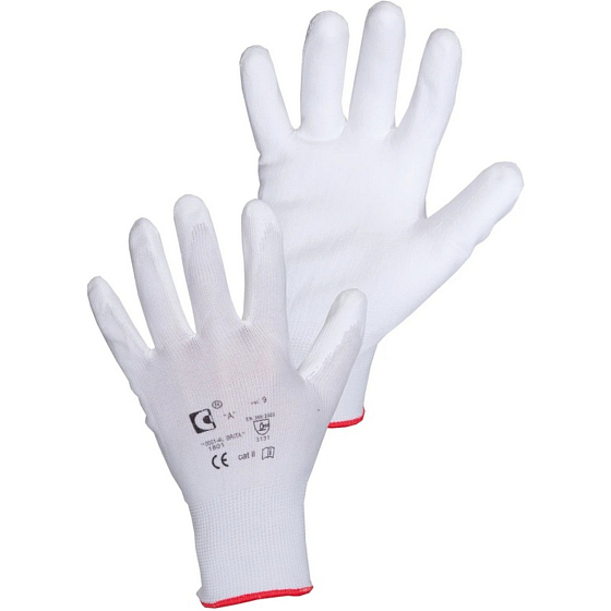 Brita CXS White pracovní rukavice, máčení v polyuretanu, velikost 9, 1 pár