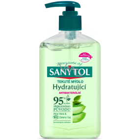 Sanytol Zelený čaj & Aloe Vera antibakteriální hydratující mýdlo na ruce 250 ml s dávkovačem