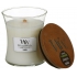 WoodWick Linen - Čistý len vonná svíčka s dřevěným knotem a víčkem sklo střední 275 g