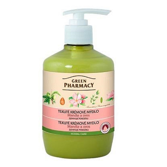 Green Pharmacy Mandle a Oves tekuté krémové zjemňující mýdlo 460 ml