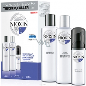 Nioxin System 6 3-fázový systém pro výrazně řídnoucí přírodní i chemicky ošetřené středně silné až silné vlasy šampon 150 ml + kondicioner 150 ml + ošetření pokožky 40 ml