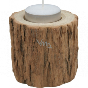 Svícen dřevěný špalíček na čajovou svíčku průměr cca 7 cm, výška cca 6 cm