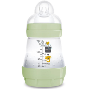 Mam Anti-Colic antikoliková láhev na krmení, silikonová jemná savička 0+ měsíců Zelená 160 ml