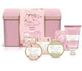 Baylis & Harding Růže, Vlčí mák a Vanilka sprchový krém 50 ml + krém na ruce 50 ml+ tuhé mýdlo 50 g+ tělové máslo 50 ml + houbička + plechová dóza, kosmetická sada pro ženy