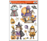 Okenní fólie halloween Čaroděj s glitrem 29 x 41 cm