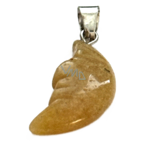 Aventurin Měsíc přívěsek přírodní kámen, ručně vyřezávaný 2,2 x 10 mm, kámen štěstí a prosperity