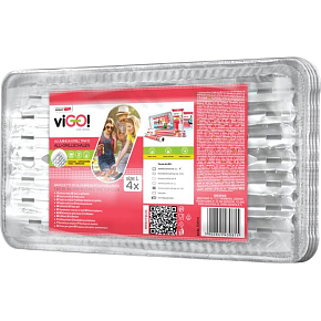 Quickpack viGO grilovací tácky, rozměry 23 × 34 cm, balení 4 kusy Quickpack viGO grilovací tácky, rozměry 23 × 34 cm, balení 4 kusy