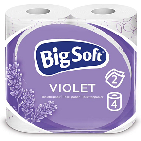 Big Soft Violet 2vrstvý toaletní papír, 4 role, 20 m role